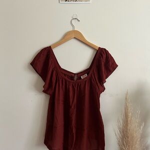 Mossimo Supply Co. Dark Red Blouse
